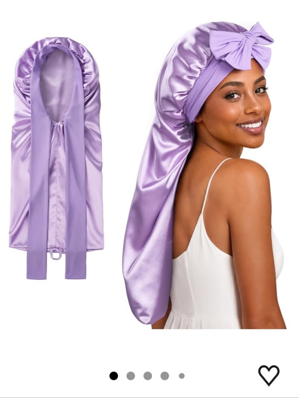 Umisleep 22 Momme Mulberry Silk Lined Bonnet Long Hair Lavender